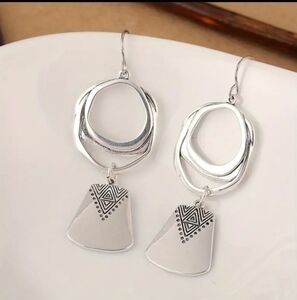 Boho Silver Plated Geometric Dangle Earrings